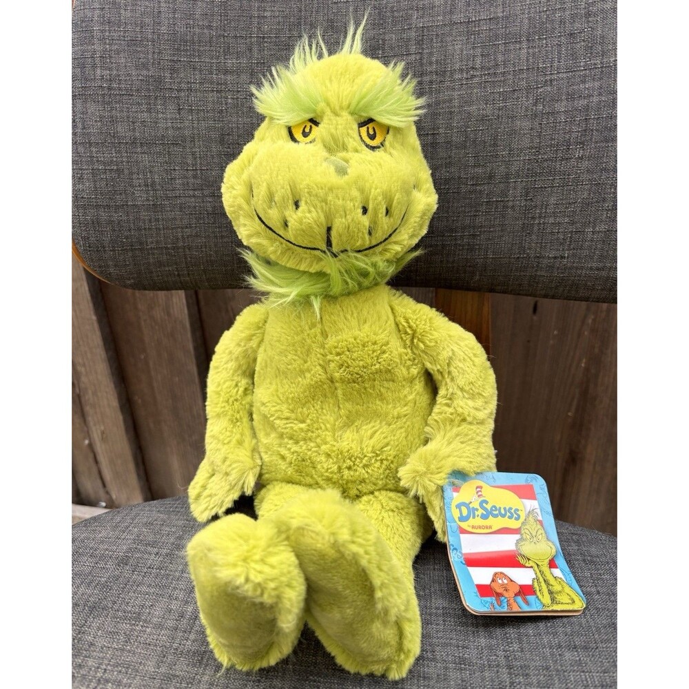 EUC Aurora Dr. Seuss Grinch Green Plush Stuffed Animal 2024, Medium, MPN PA-4296